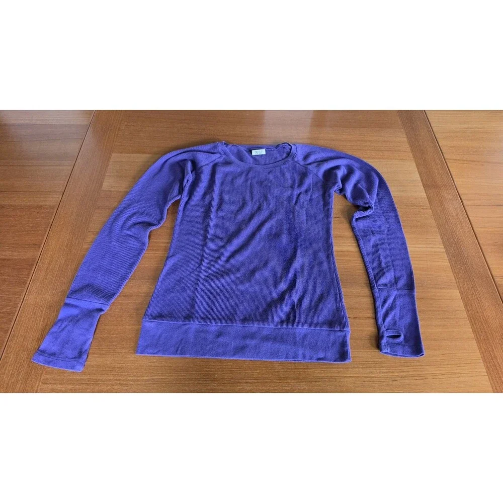 Essentials By Full Tilt Girl's Purple Waffle Knit Long Sleeve Top Size XL